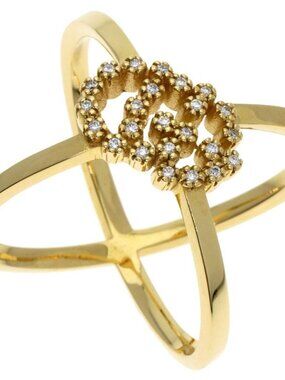 Gucci GG Running Diamond Ring 18K Yellow Gold